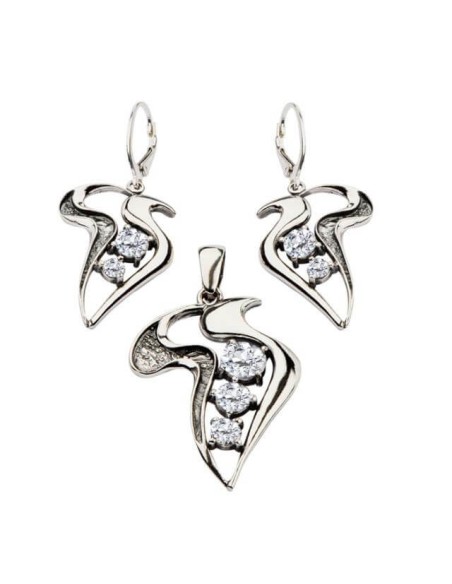 Silver earrings with zircons K 1642