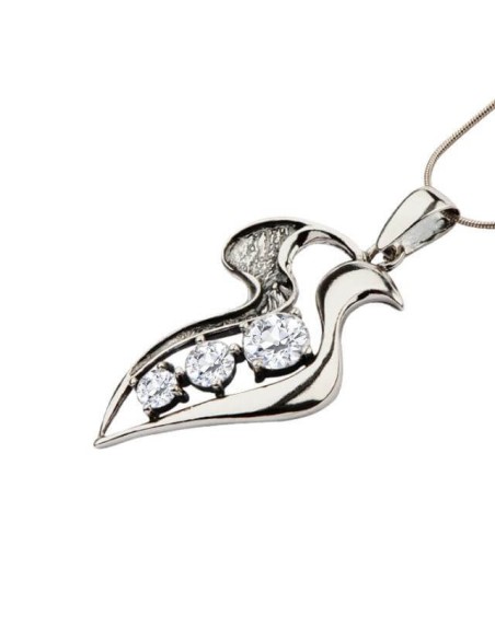 Silver pendant with zircons W 1642 White
