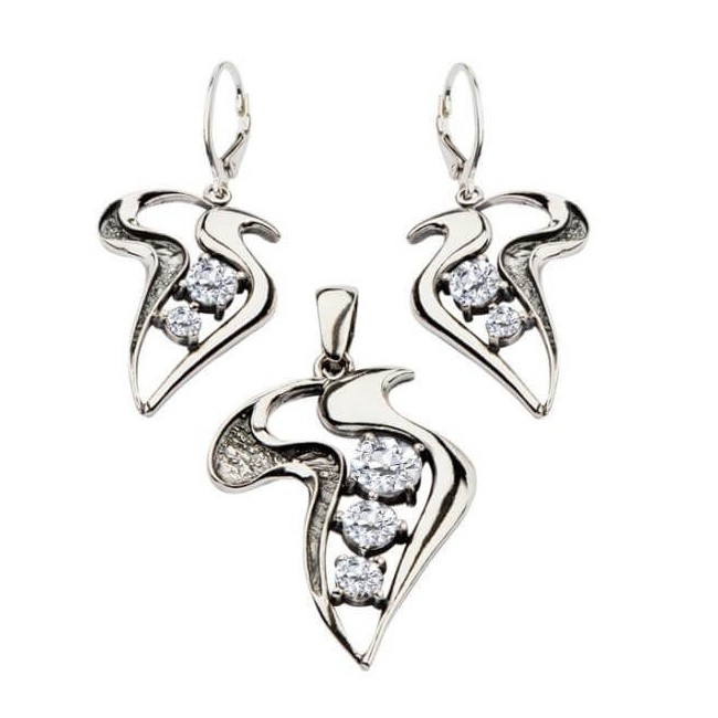 Silver pendant with zircons W 1642