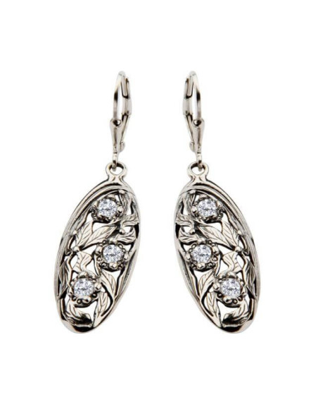 Silver Zircon Earrings K 1647 White