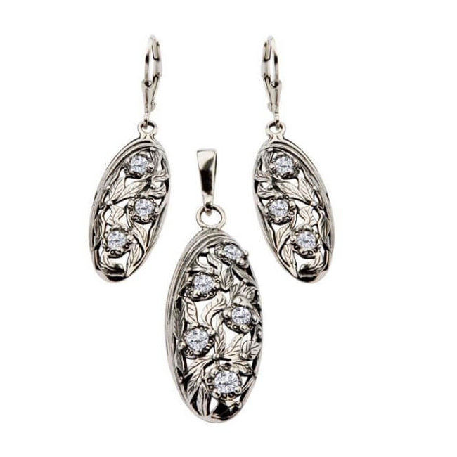 Silver earrings with zircons K 1647