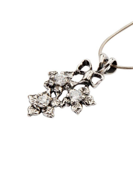 Silver pendant with zircons W 1646 White
