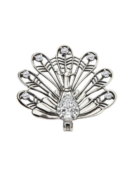 Silver brooch with zircons PAW B 135