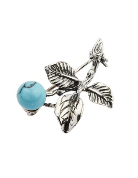 Silver Brooch with Turquoise BK 91 Turquoise