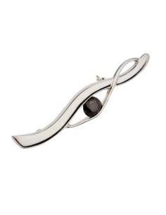 Silver Brooch with Onyx B 97 Onyx