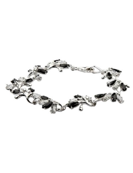 Silver bracelet with zircons L 1635 White and black
