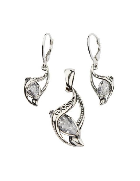 Silver earrings with zircons K 1648 Silver earrings with zircons K 1648