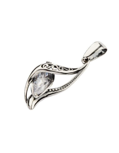 Silver pendant with zircons W 1648 White