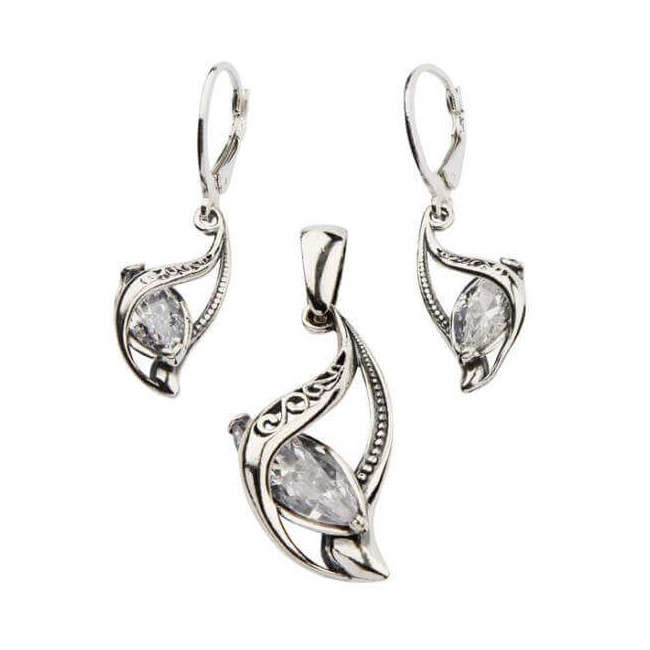 Wisiorek srebrny z cyrkoniami W 1648|Polcaratdesign.pl Biżuteria