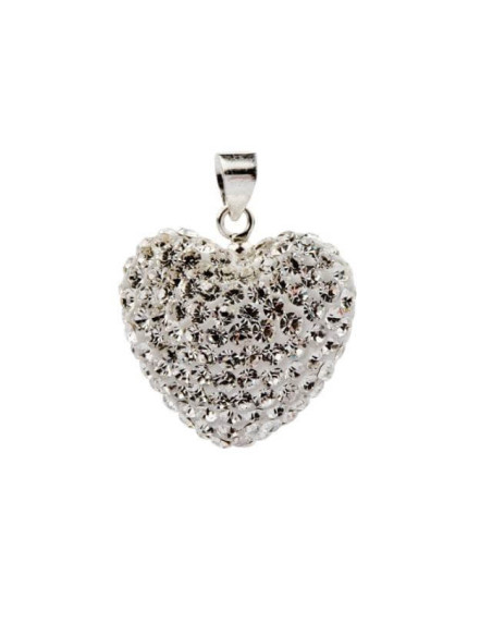 Silver pendant decorated with Swarovski heart W SV 01 Silver pendant decorated with Swarovski heart W SV 01