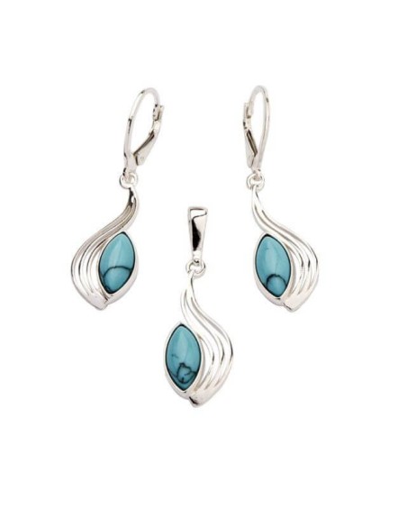 Silver set with turquoises KPL 1546 Turquoise