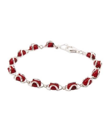 Bransoletka srebrna z koralem L 1626 Koral