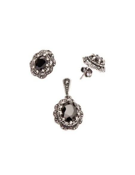 Silver set with cubic zirconia KPL M 995 Black