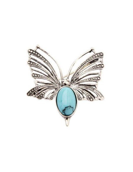 Srebrna broszka z turkusem B 67 turkus