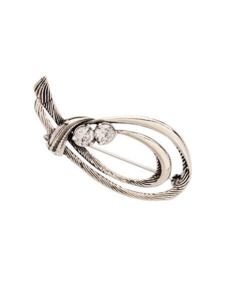 Brooch silver zircons B 146