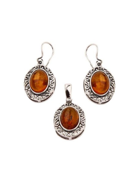 Silver set with amber KPL A 005 Cognac