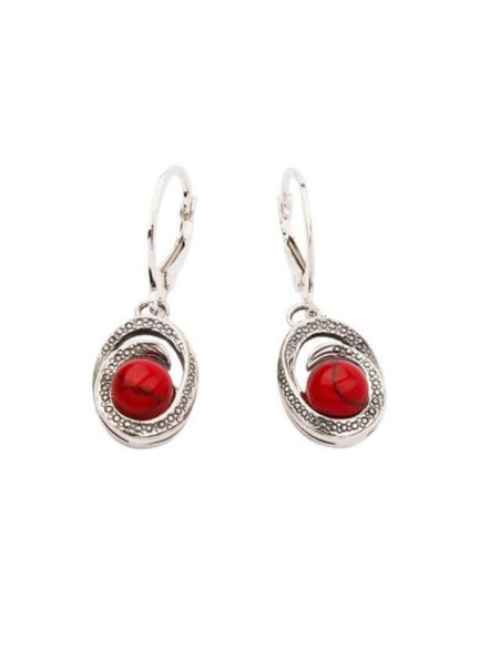 K 1561 silver coral earrings