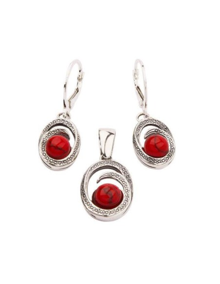 K 1561 silver coral earrings