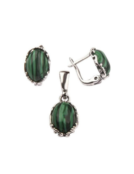 Silver set KPL 1659 Malachite