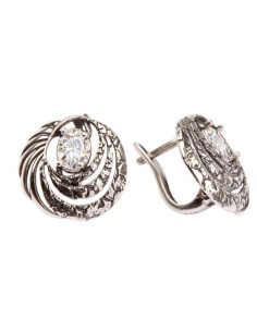 Silver earrings with zircons K2 1650 White