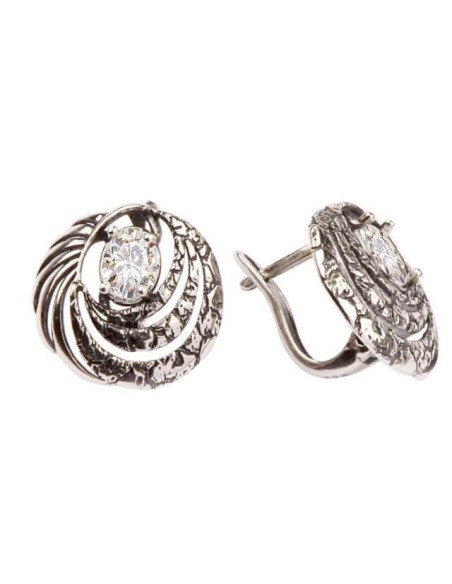 Silver earrings with zircons K2 1650 White