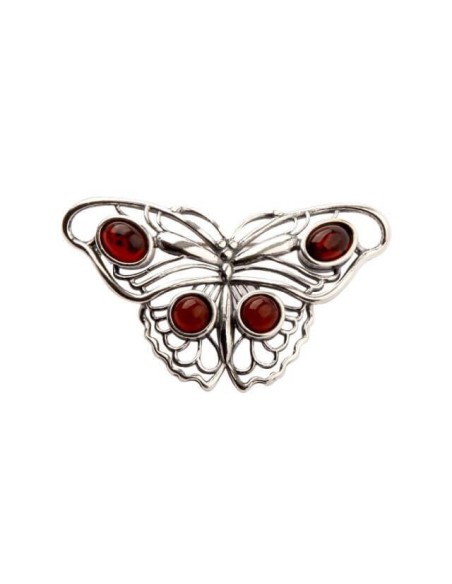 Silver brooch B 123 Amber