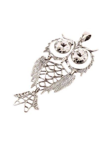 Silver pendant with Swarovski crystal OWL W 1168 Crystal