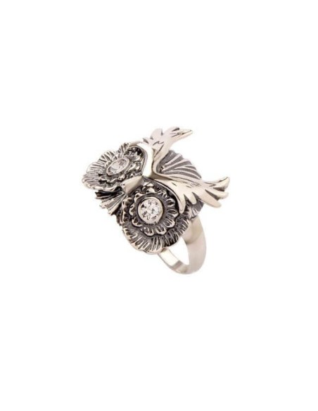 Silver OWL ring decorated with zircon PK 1666