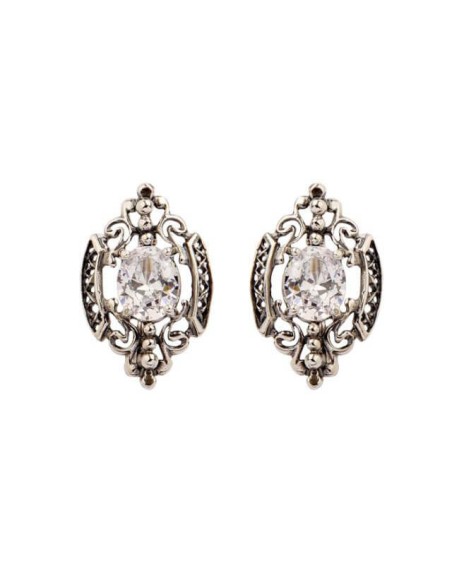 Silver earrings zircons K3 1566