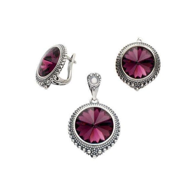 Silver oxidized pendant Swarovski W 1682