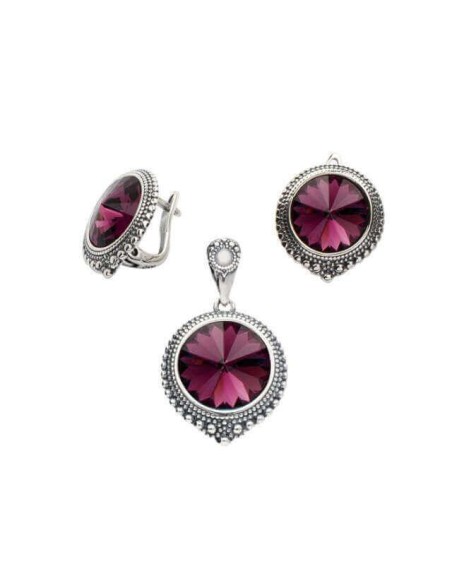 Silver oxidized pendant Swarovski W 1682