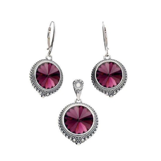 Silver oxidized pendant Swarovski W 1682