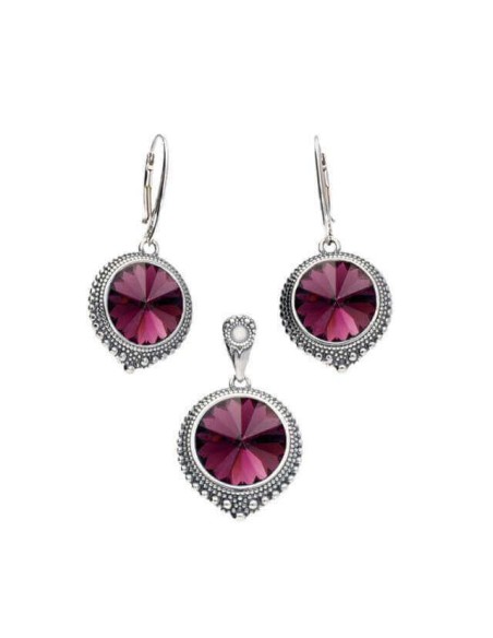 Silver oxidized pendant Swarovski W 1682