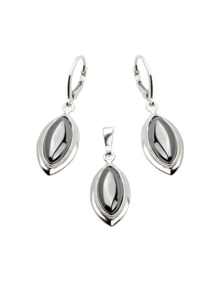 Srebrny komplet zdobiony krzemami KPL 600 Krzem