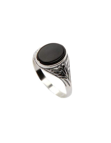 Silver signet ring decorated with Onyx PB 291 Onyx
