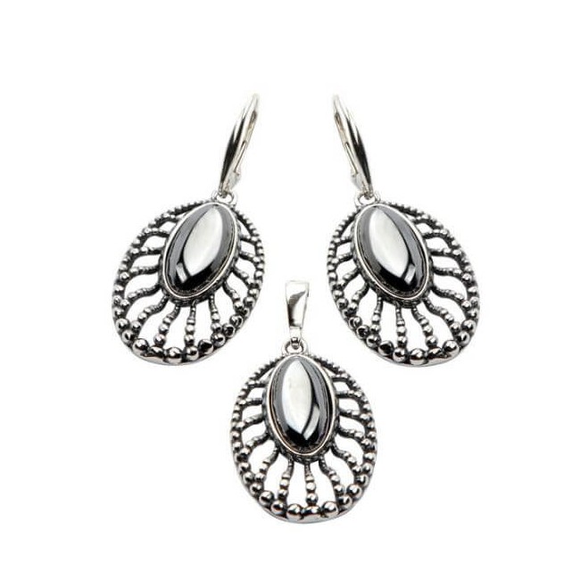 Silver earrings K 1690 Silicon