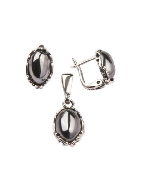 Silver set decorated with silicon KPL 1659 Silicon