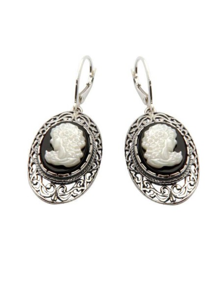 Silver Earrings K 1671 Cameo