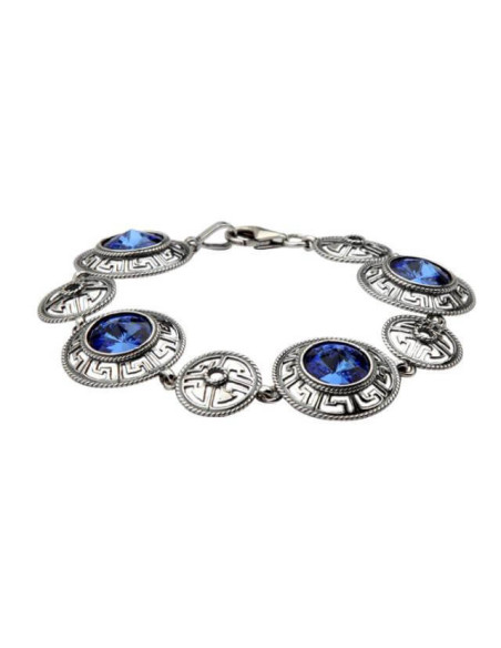 Bransoletka srebrna z kryształami Swarovskiego L 1693 Sapphire