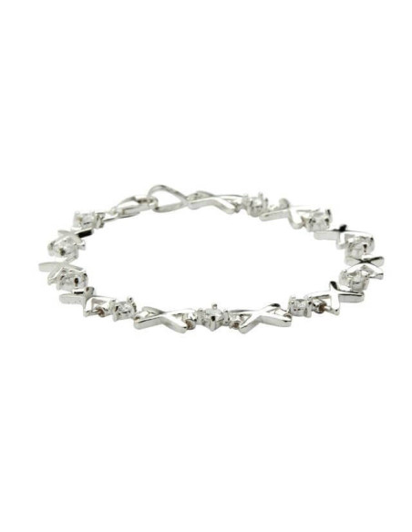 Silver bracelet with zircons L 373