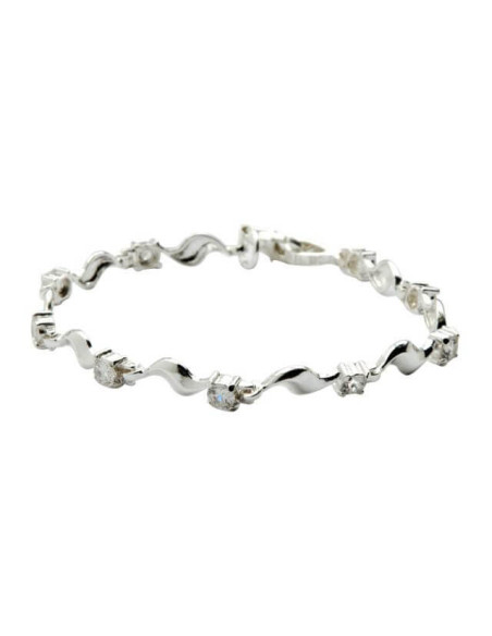 Silver bracelet with zircons L 281