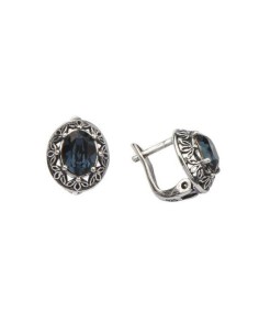 Swarovski K3 B 1672 Montana Sterling Silver Earrings