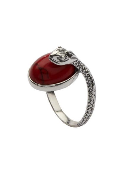 Silver ring VIPER PK 1717 Coral
