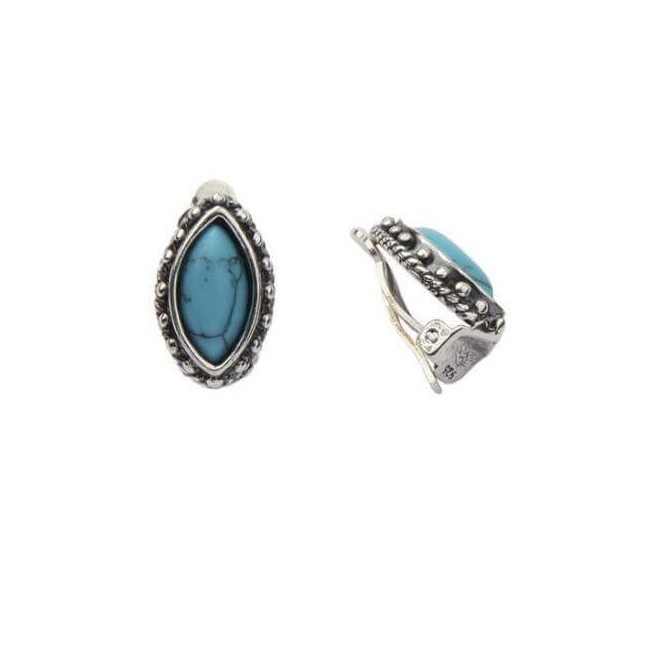 Silver clips with turquoises KL 1559 Polcarat Design
