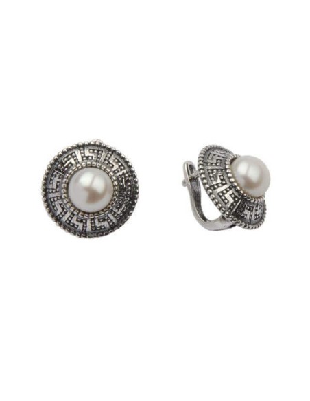 Silver earrings with pearl K3 1724