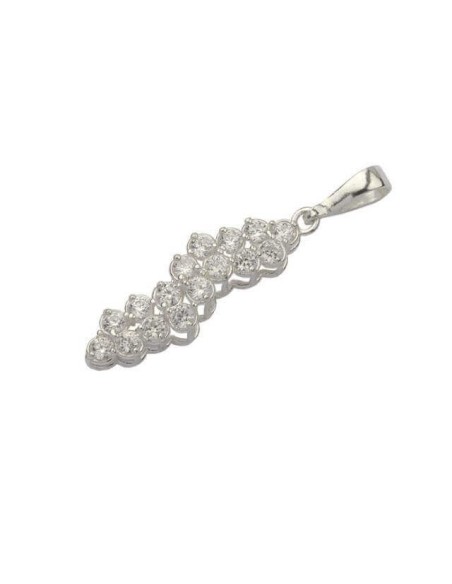 Silver Flower Pendant decorated with zircon W 1692