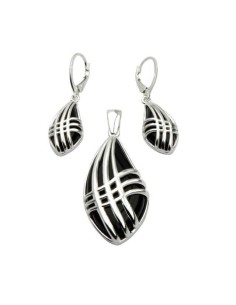 Silver K 1689 Onyx Earrings 2