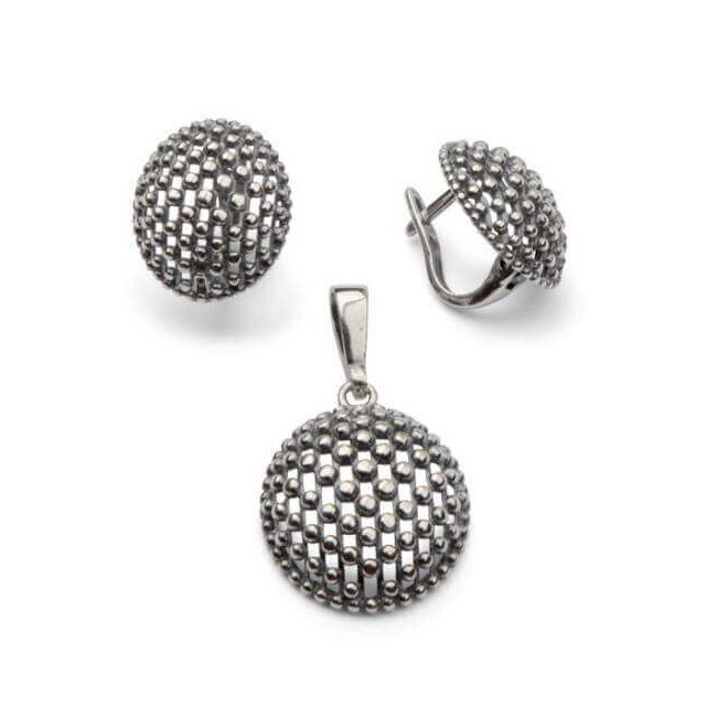 Oxidized silver earrings K3 1745