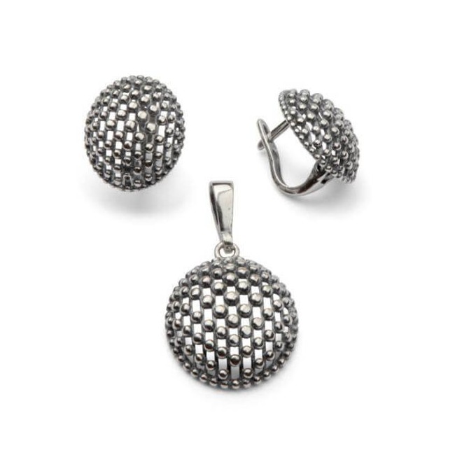 Silver pendant oxidized W 1745