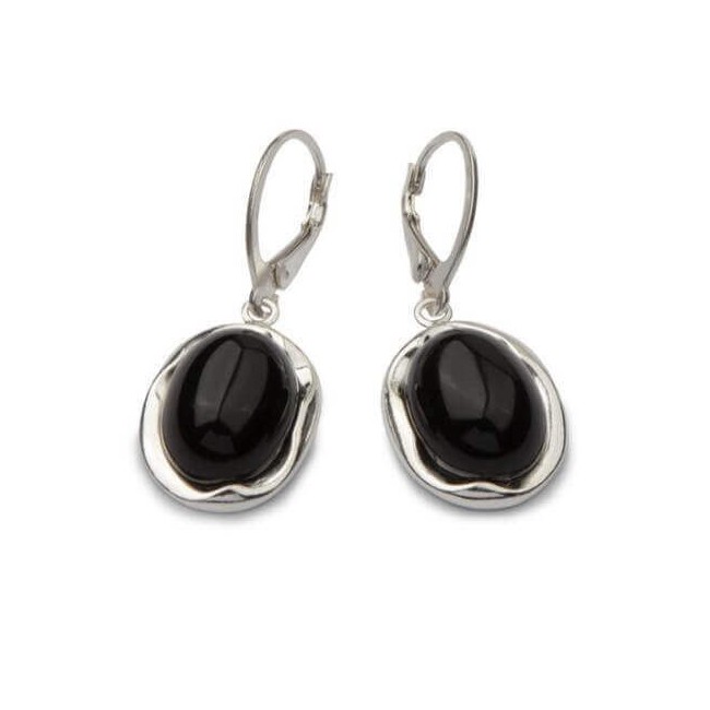 Silver set decorated with onyx KPL 1733 Onyx